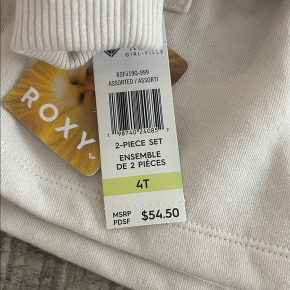 Roxy Beige Kids Hoodie and Skirt Set - Picture 3 of 3